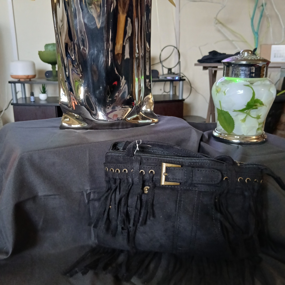 Black Fringe Mini Bag
